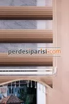 Bej Kahve Renkli Plise Zebra Perde