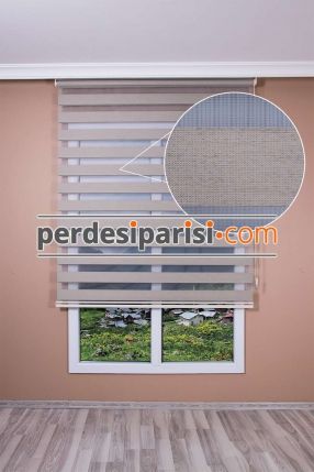 Krem Kırçıllı Karartma Zebra Perde
