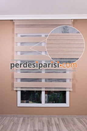 Kırçıllı Bej Plise Zebra Perde