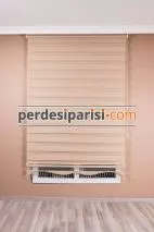 Mat Bej Bambu Zebra Perde