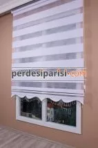Mat Beyaz Geniş Plise Zebra Perde