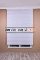 Mat Beyaz Geniş Plise Zebra Perde