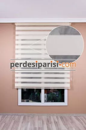 Mat Ekru Bambu Zebra Perde