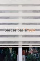 Mat Ekru Bambu Zebra Perde