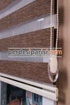 Mat Koyu Bej Bambu Zebra Perde