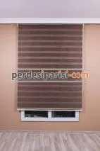 Mat Koyu Bej Bambu Zebra Perde