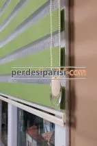 Yeşil Düz Zebra Perde