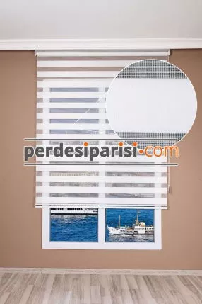 Lüx Beyaz Düz Zebra Perde