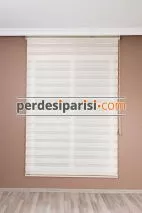 Lüx Ekru Düz Zebra Perde