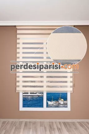 Lüx Krem Düz Zebra Perde