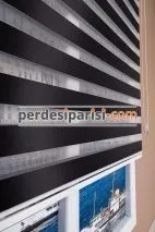 Lüx Siyah Düz Zebra Perde