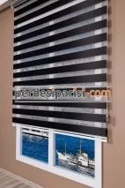 Lüx Siyah Düz Zebra Perde