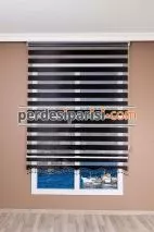 Lüx Siyah Düz Zebra Perde