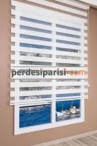 Beyaz Bambu Zebra Perde