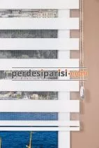 Beyaz Bambu Zebra Perde