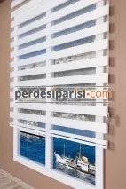Beyaz Bambu Zebra Perde