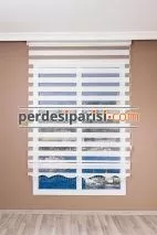 Beyaz Bambu Zebra Perde