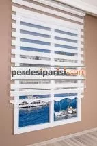 Beyaz Bambu Zebra Perde