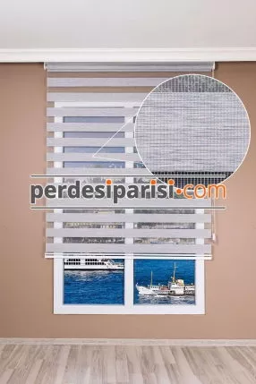 Gri Bambu Zebra Perde