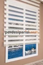 Ekru Bambu Zebra Perde