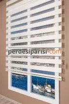 Ekru Bambu Zebra Perde