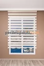 Ekru Bambu Zebra Perde