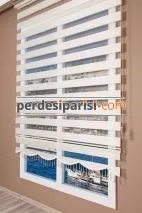 Ekru Bambu Zebra Perde