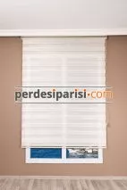 Ekru Bambu Zebra Perde