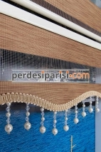 İpeksi Açık Bej Bambu Zebra Perde