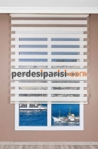 İpeksi Krem Bambu Zebra Perde