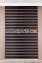 İpeksi Kahverengi Bambu Zebra Perde