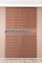 Gelincik Kızıl Bej Bambu Zebra Perde