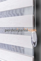 Bahama Açık Gri Çizgili Bambu Zebra Perde