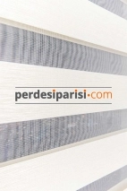 Bahama Krem Çizgili Bambu Zebra Perde