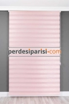 Bahama Pembe Çizgili Bambu Zebra Perde