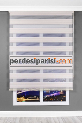 Corner Kum Beji Geniş Plise Zebra Perde