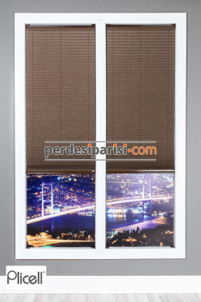 Plicell Kahve Kırçıllı Plise Perde