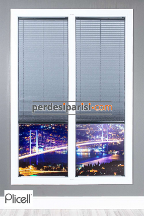 Plicell Füme Yaldızlı Plise Perde