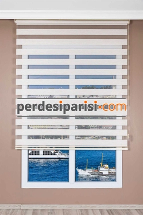 Gelincik Açık Bej Bambu Zebra Perde