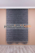 Gelincik Antrasit Bambu Zebra Perde