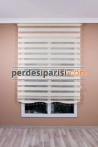 Gelincik Krem Bambu Zebra Perde