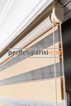 Mat Bej Düz Zebra Perde