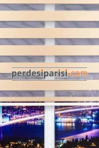 Mat Bej Düz Zebra Perde