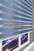 Mat Koyu Petrol Düz Zebra Perde