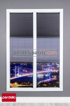Gri Düz Tül Gece Gündüz Plise Perde