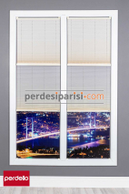 Krem Düz Tül Gece Gündüz Plise Perde