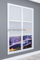 Beyaz Keten Tül Gece Gündüz Plise Perde